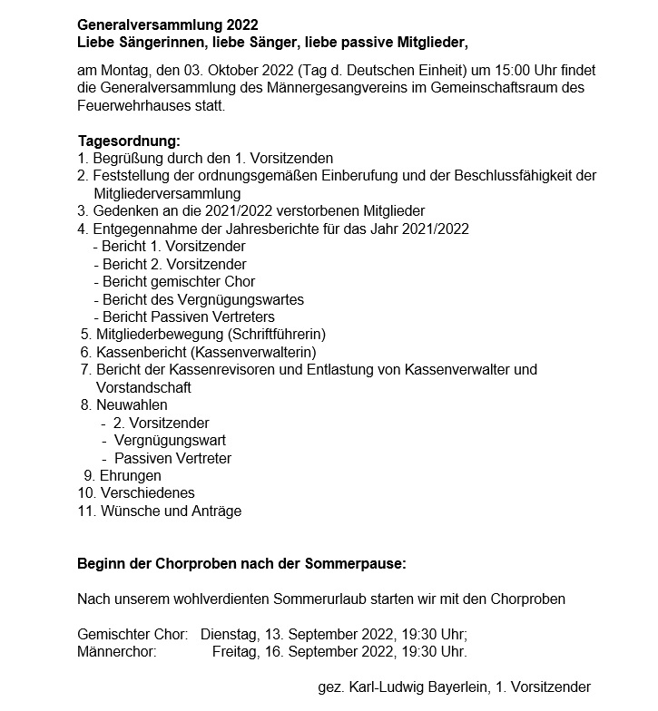 Generalversammlung für Homepage